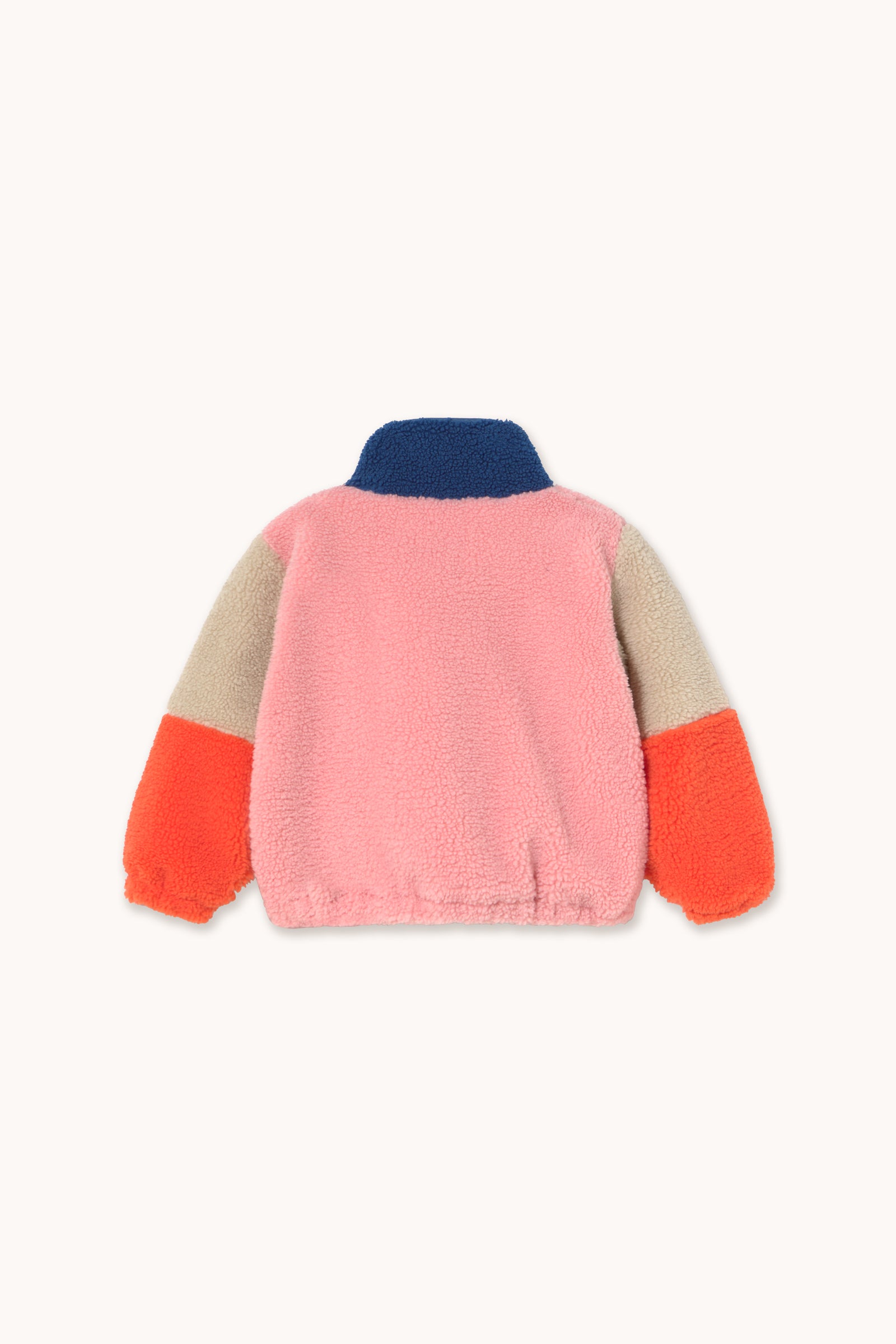 Sherpa color block jacket in green fleece