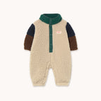 Green fleece one-piece suit
