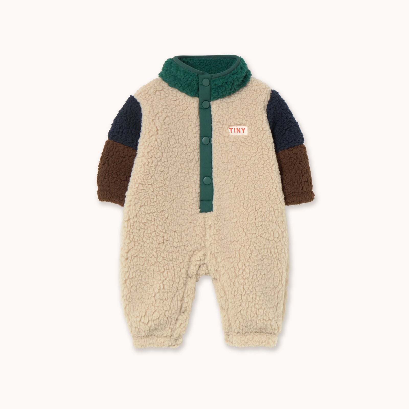 Green fleece one-piece suit
