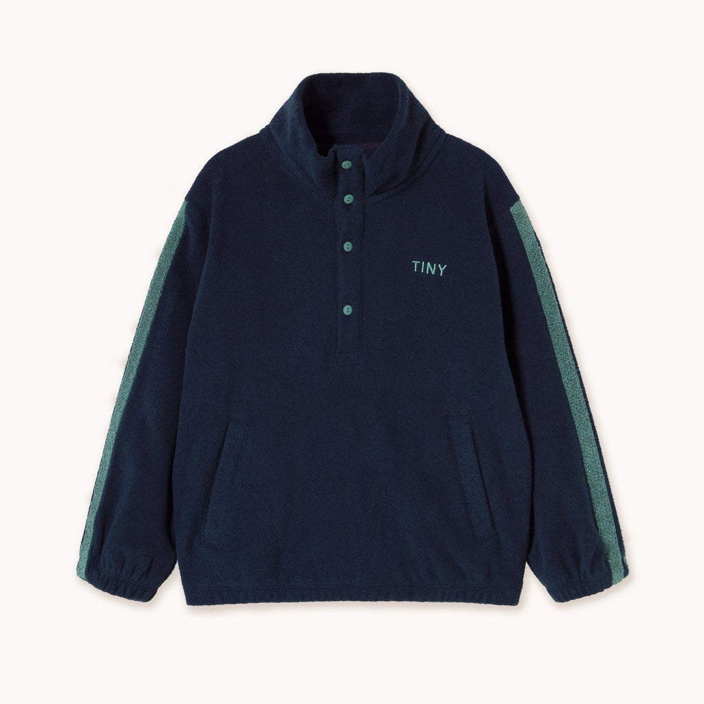 Blue Terry Crew Neck Sweatshirt
