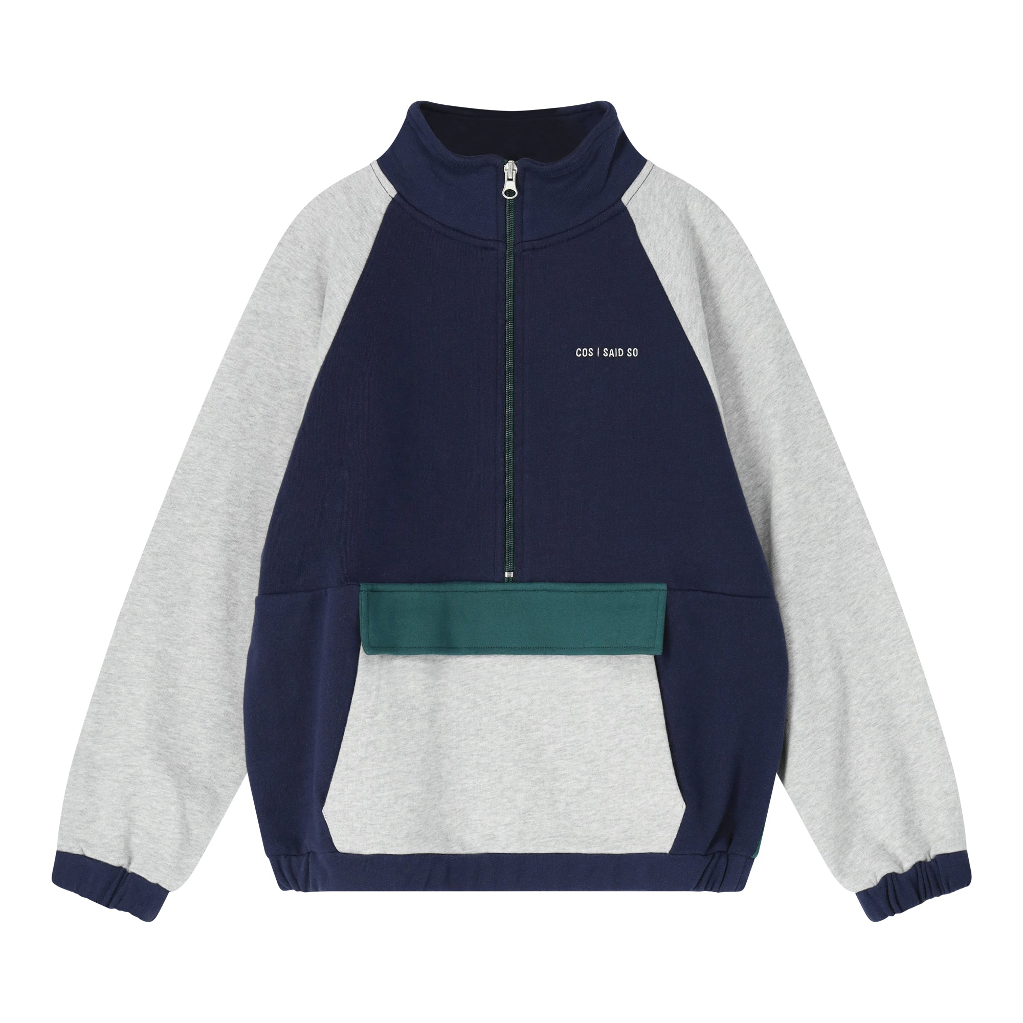 Color block zip-up sweatshirt
