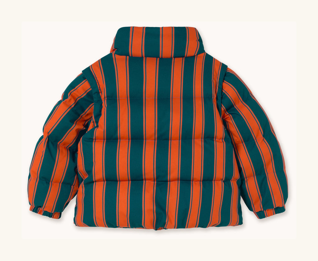 Veste Courte Matelassée à Rayures Rétro