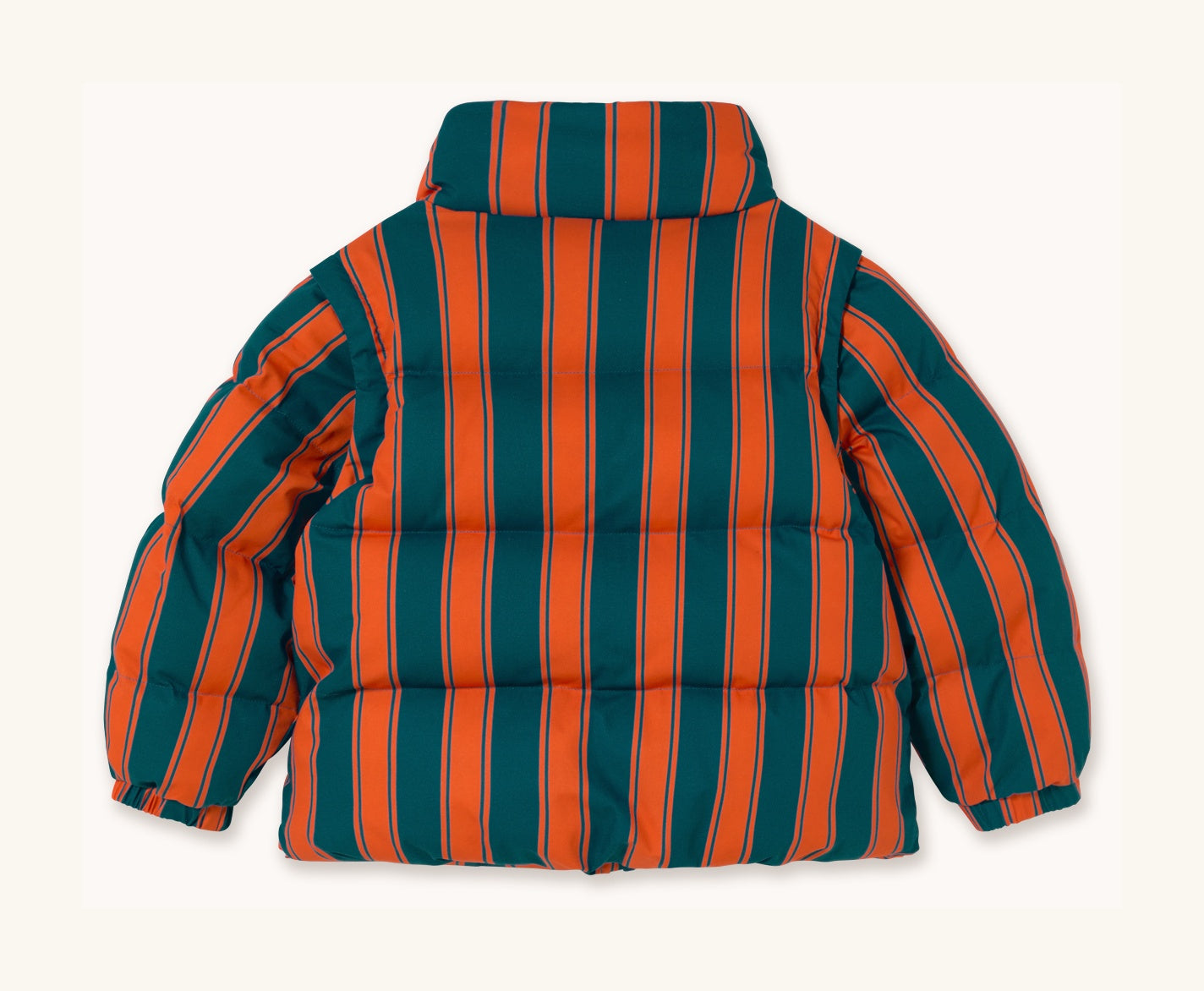 Veste Courte Matelassée à Rayures Rétro