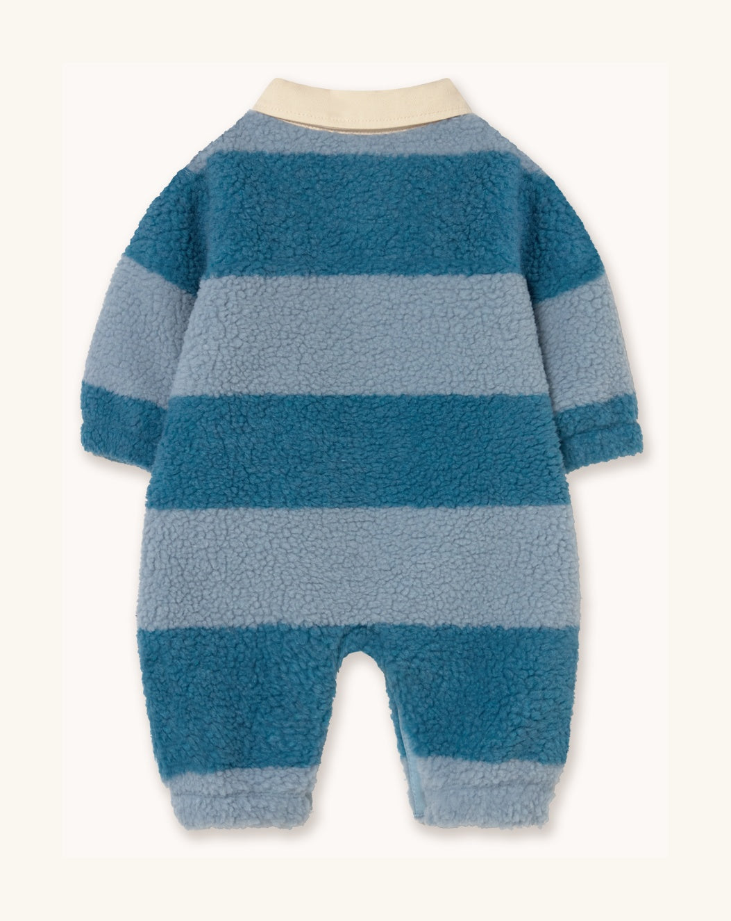 Combinaison Bébé Sherpa Rayée Bleue dos — Little Dudes