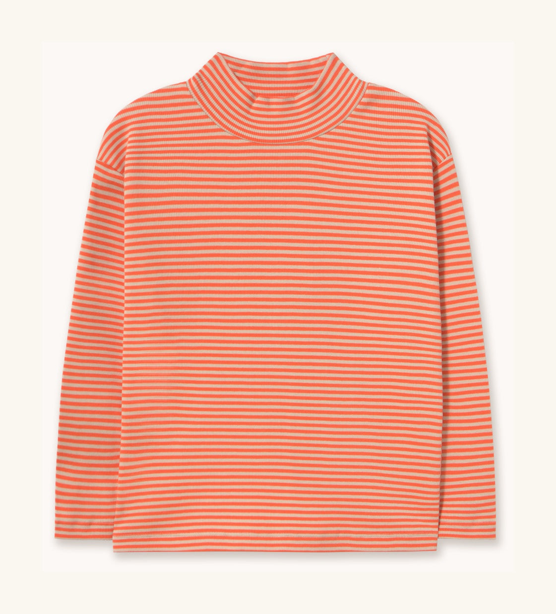 T-shirt à col montant rayé en maille côtelée TinyCottons AW26