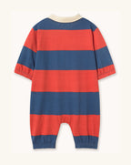 Combinaison Bébé Polo Rayée Rouge dos — Little Dudes