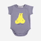 Organic cotton purple body with bear print - practical and soft for baby