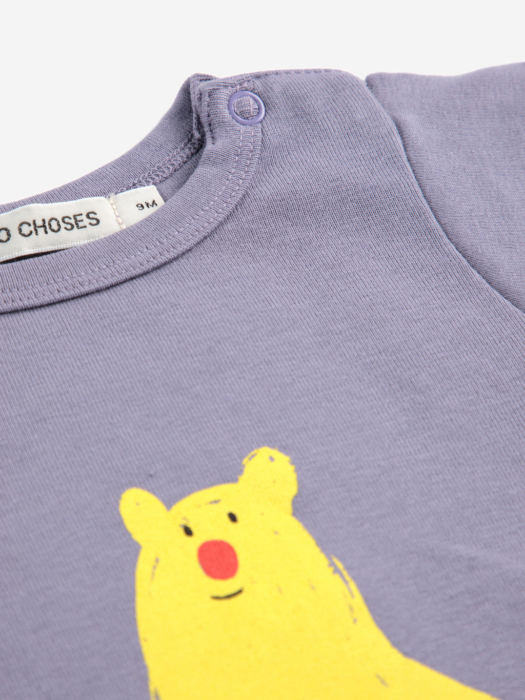 Organic cotton purple body with bear print - practical and soft for baby