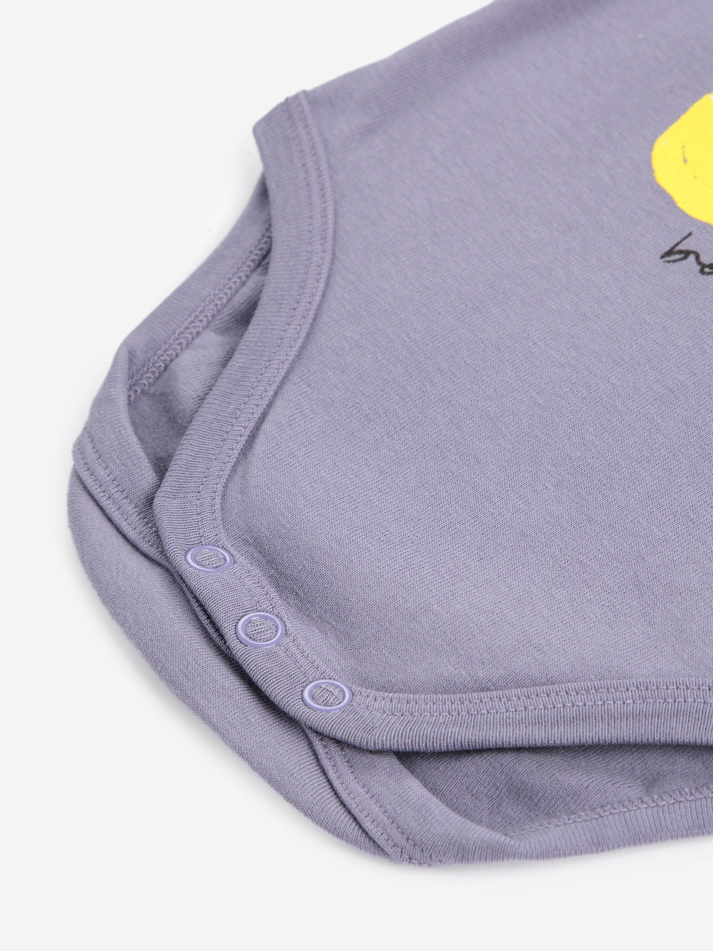 Organic cotton purple body with bear print - practical and soft for baby