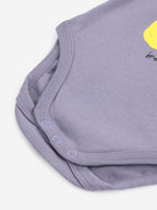 Organic cotton purple body with bear print - practical and soft for baby