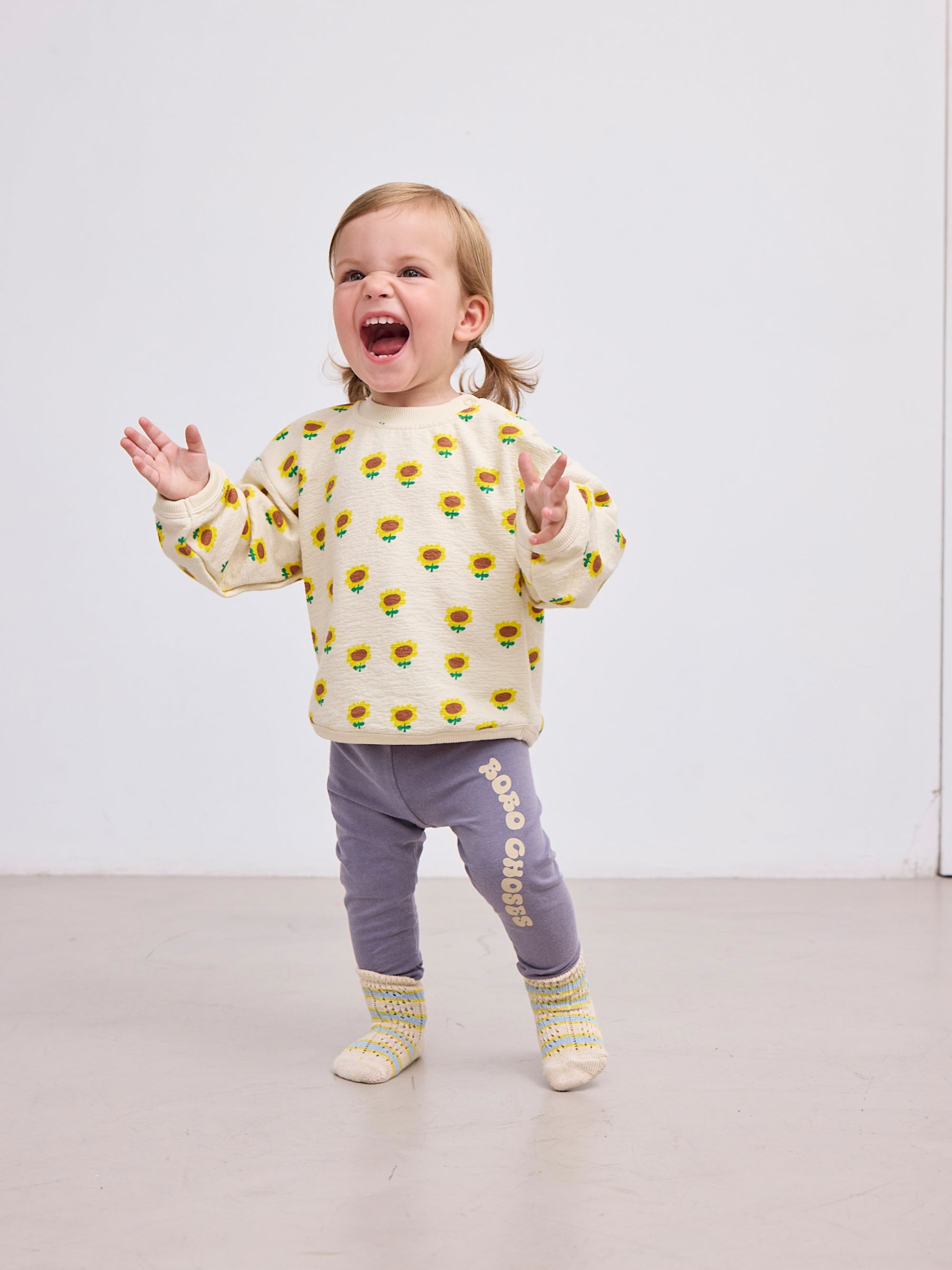 Printed purple baby leggings