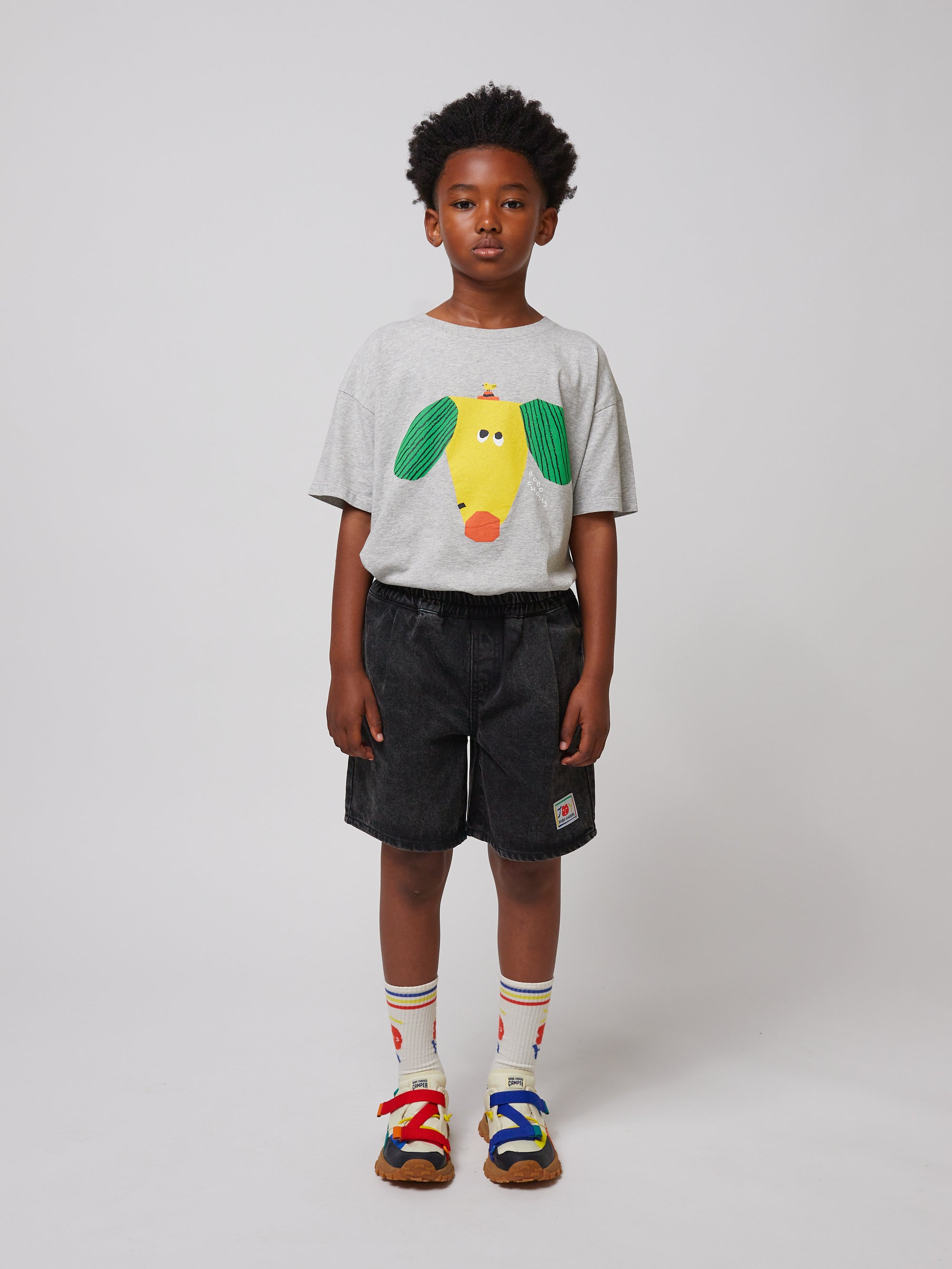 Black Mid-Length Denim Shorts