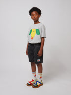 Short denim Noir Mi-Long