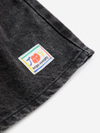 Short denim Noir Mi-Long