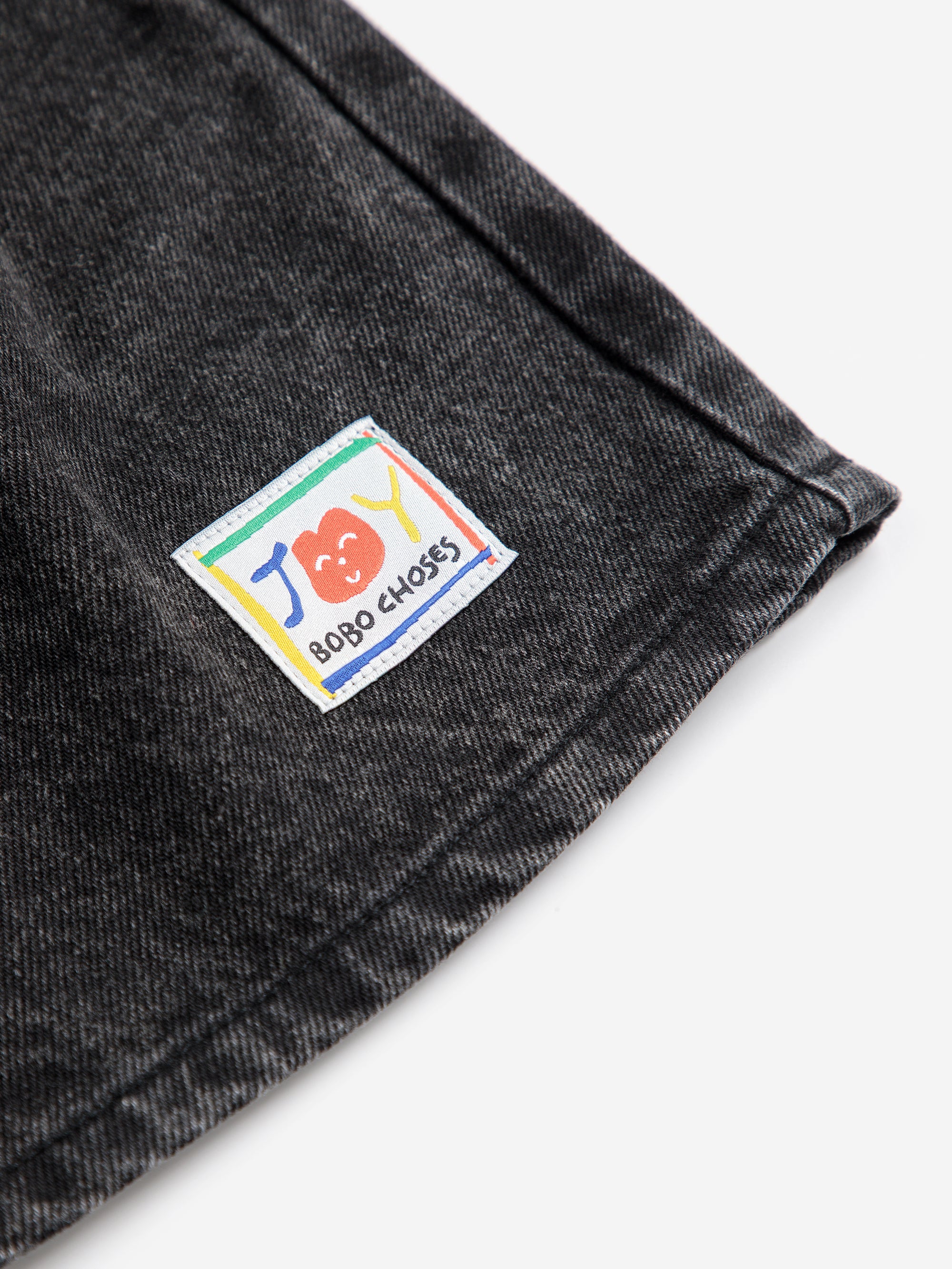 Black Mid-Length Denim Shorts