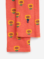 Red Legging Printed Sunflower