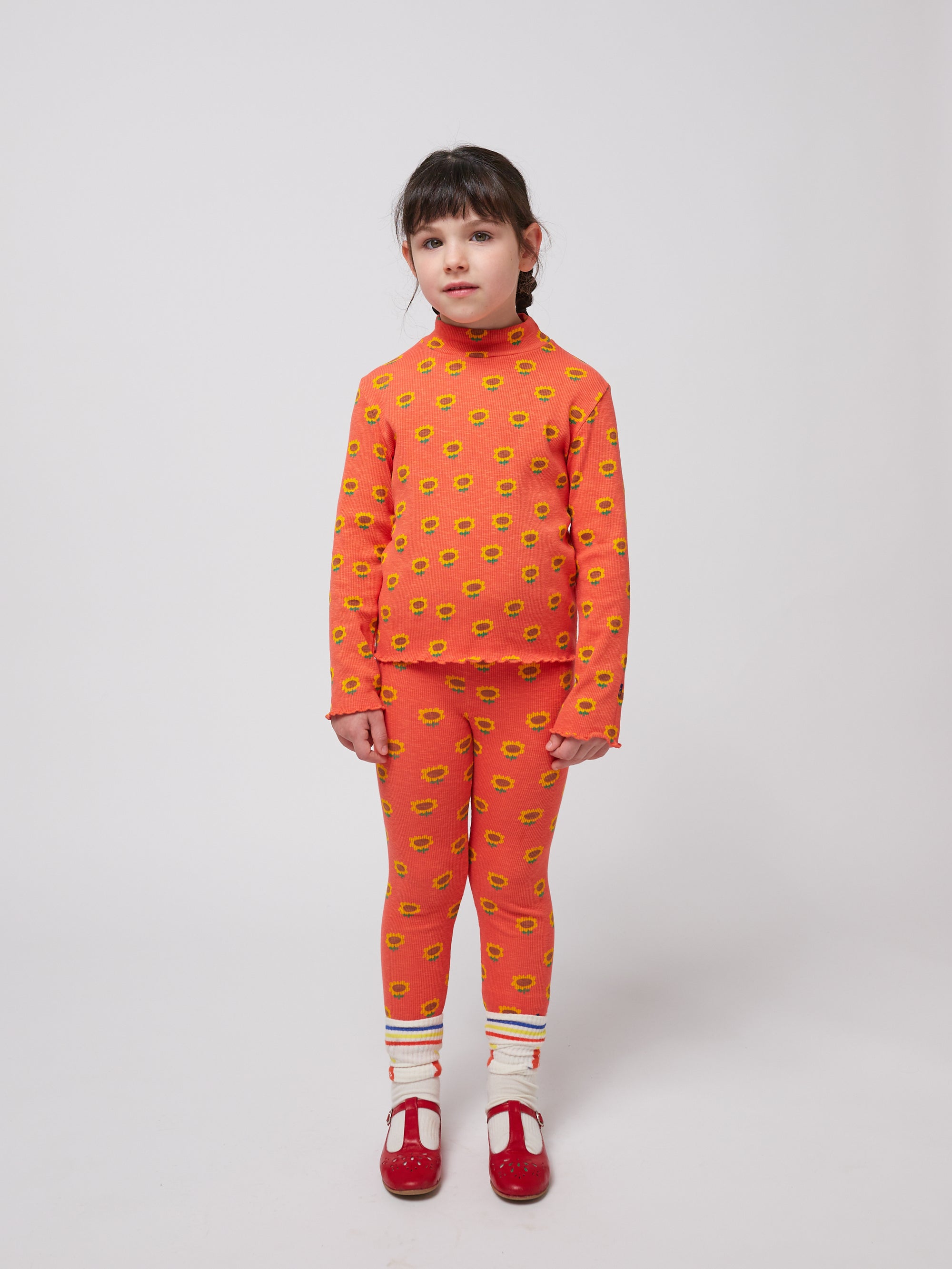 Red Legging Printed Sunflower