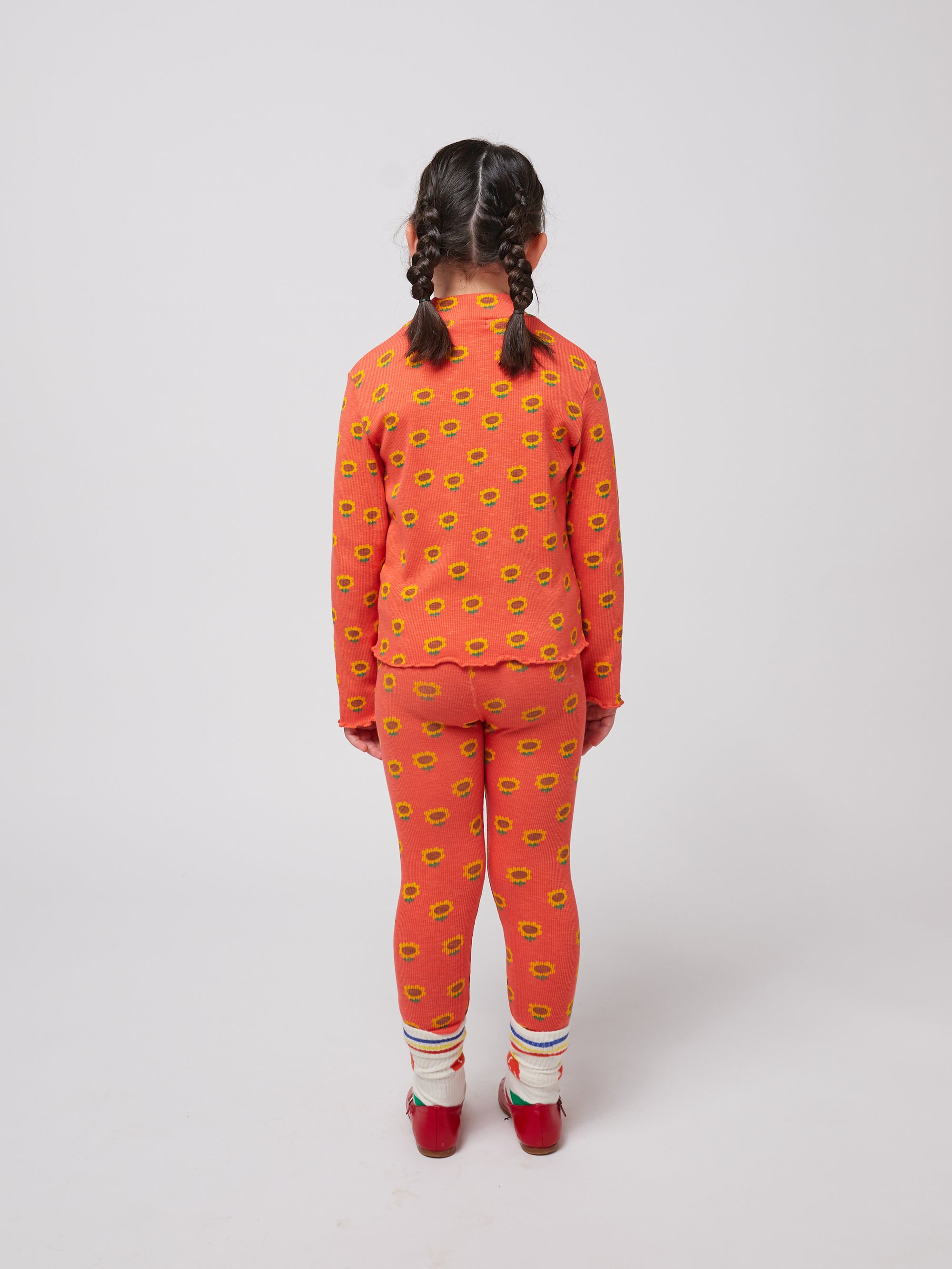 Red Legging Printed Sunflower