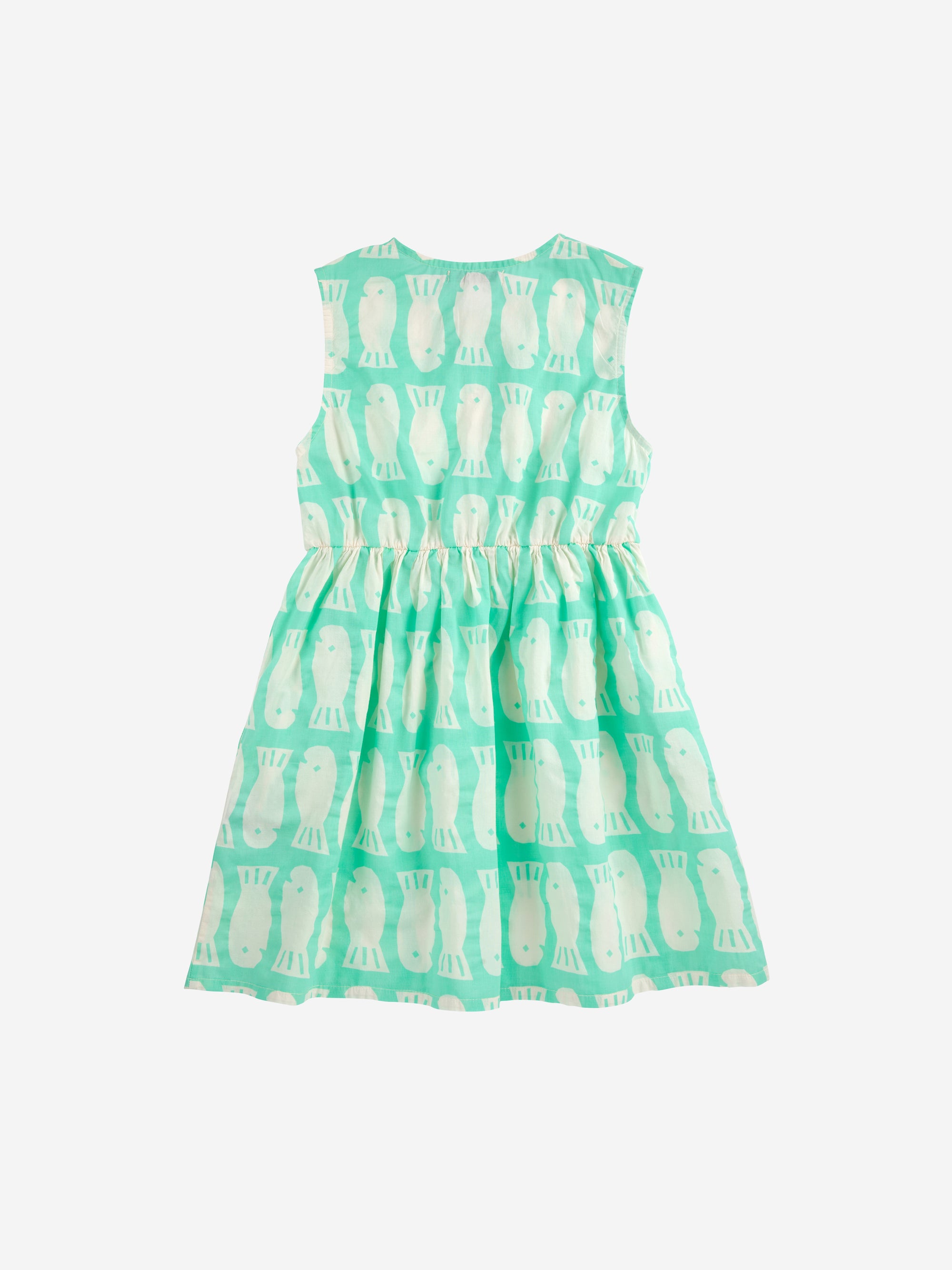 Turquoise dress with printed fish