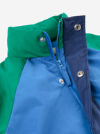 Multicolored rain jacket with print
