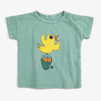 Baby Green T-shirt with Flying Orange Print