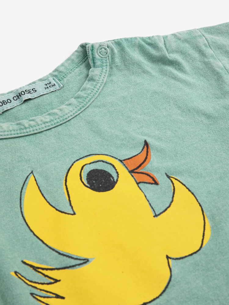 Baby Green T-shirt with Flying Orange Print