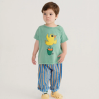 Baby Green T-shirt with Flying Orange Print