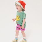 Baby Green T-shirt with Flying Orange Print