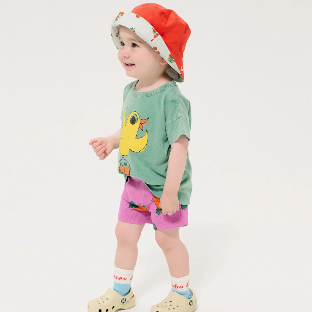 T-shirt Bébé Vert à Imprimé Oranges Volantes