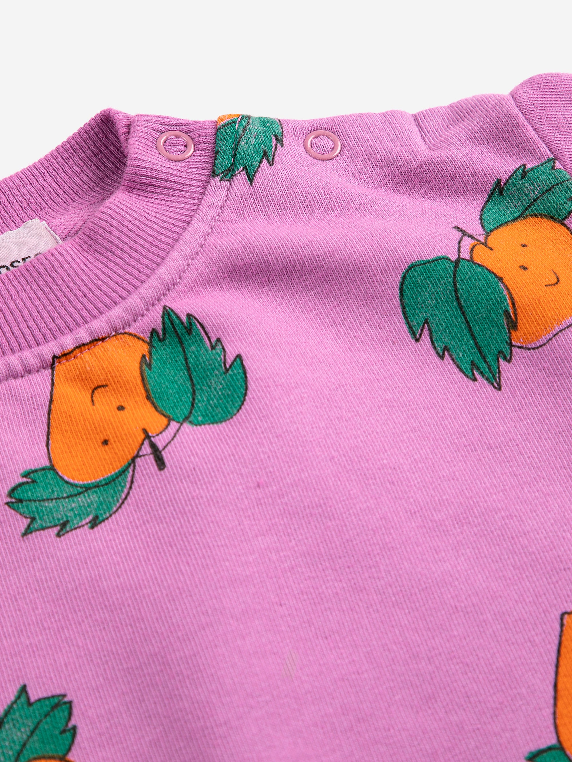 Baby Purple Sweatshirt with All Over Orange Print