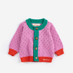 Cardigan Bébé Ajouré Color Block