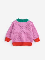 Cardigan Bébé Ajouré Color Block