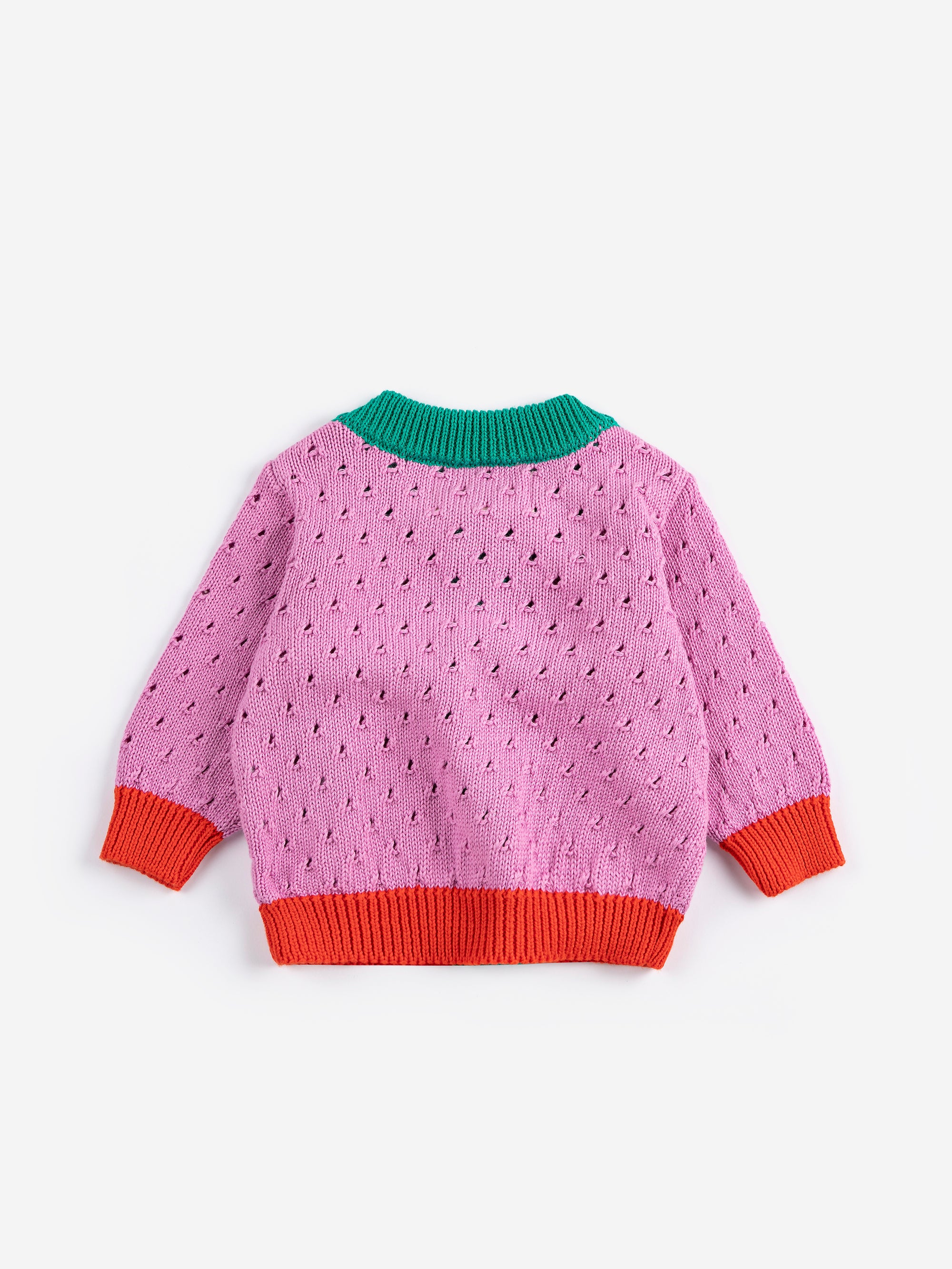 Openwork Color Block Baby Cardigan