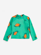 Baby Swim Shirt in Green with Tangerine All Over Print