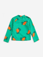 Baby Swim Shirt in Green with Tangerine All Over Print
