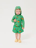 Baby Swim Shirt in Green with Tangerine All Over Print