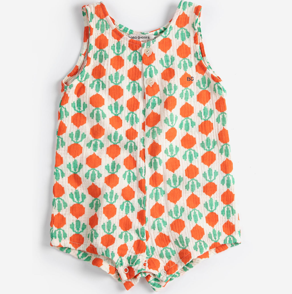 Baby Woven Jumpsuit with Cool Radish All Over Print