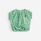 Baby Vichy Woven Blouse in Green Plaid with Pixel Sugar Beet