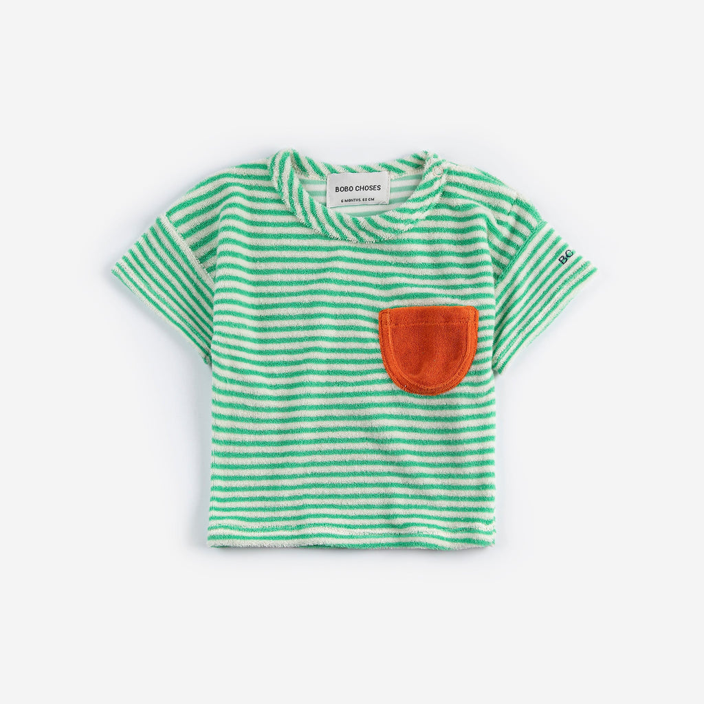 Baby T-shirt with Green Stripes