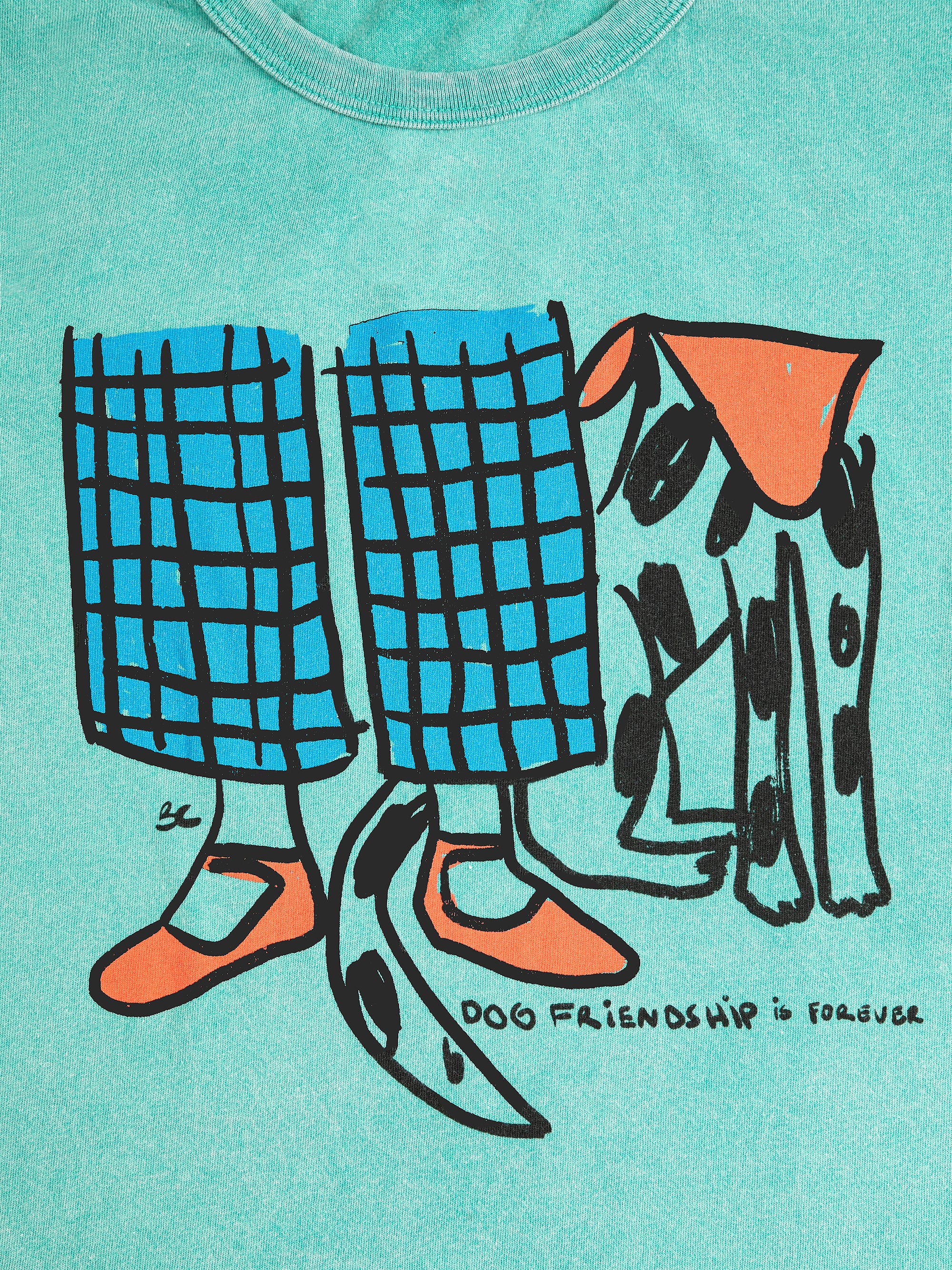 T-shirt Vert à Imprimé Dog Friendship