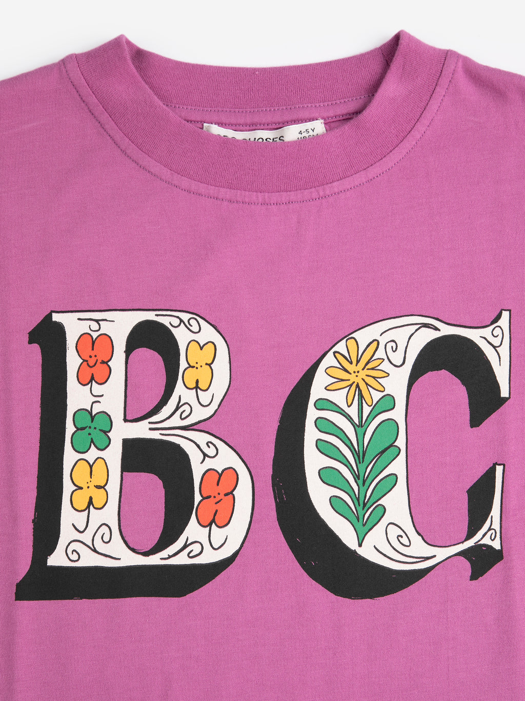 T-shirt Violet à Imprimé Spring Letters