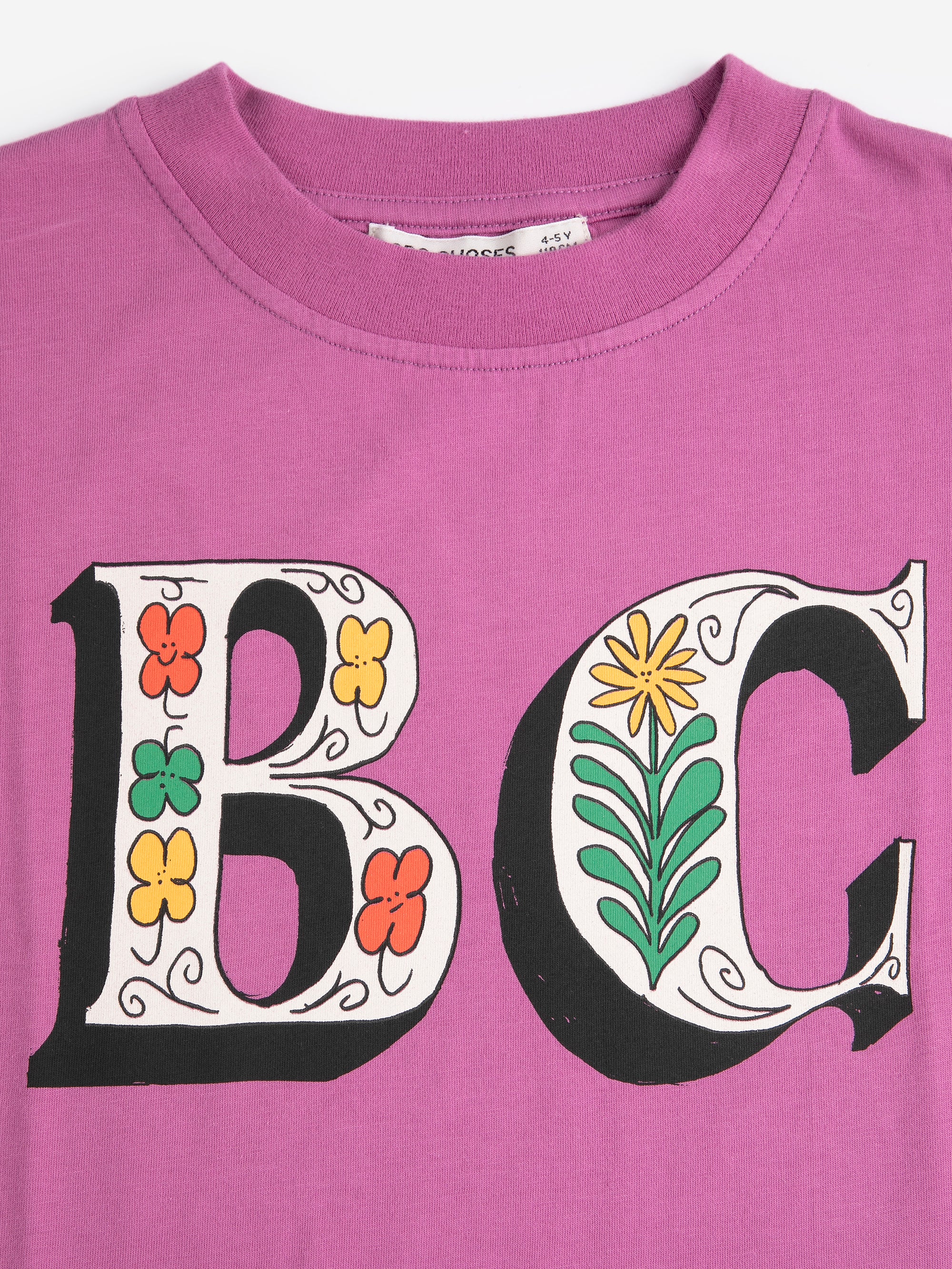 T-shirt Violet à Imprimé Spring Letters
