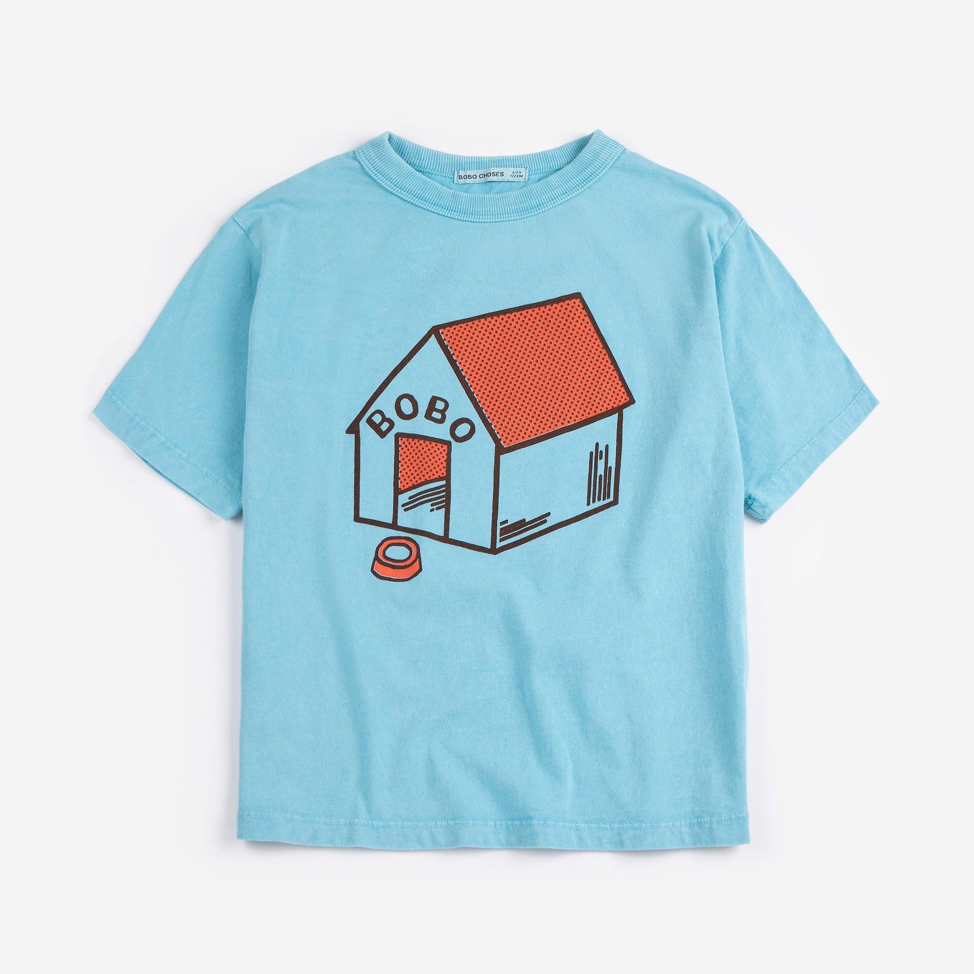 Light blue T-shirt with "Pickles Is At Home" print