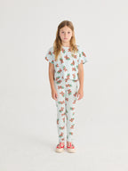 Light Blue Leggings with All Over Juicy Tomato Print