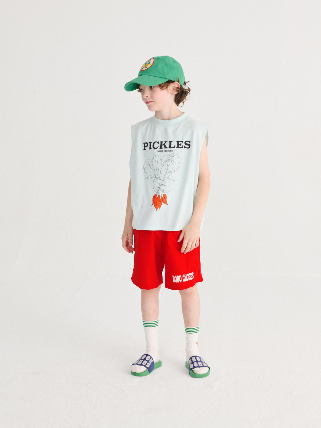 Red Swim Shorts with Bobo Choses Signature Print
