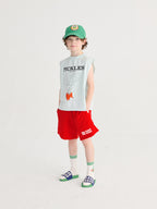 Red Swim Shorts with Bobo Choses Signature Print