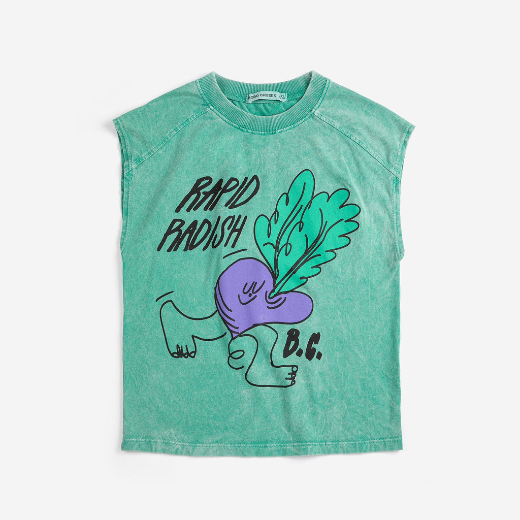 Rapid Radish Green Sleeveless T-Shirt