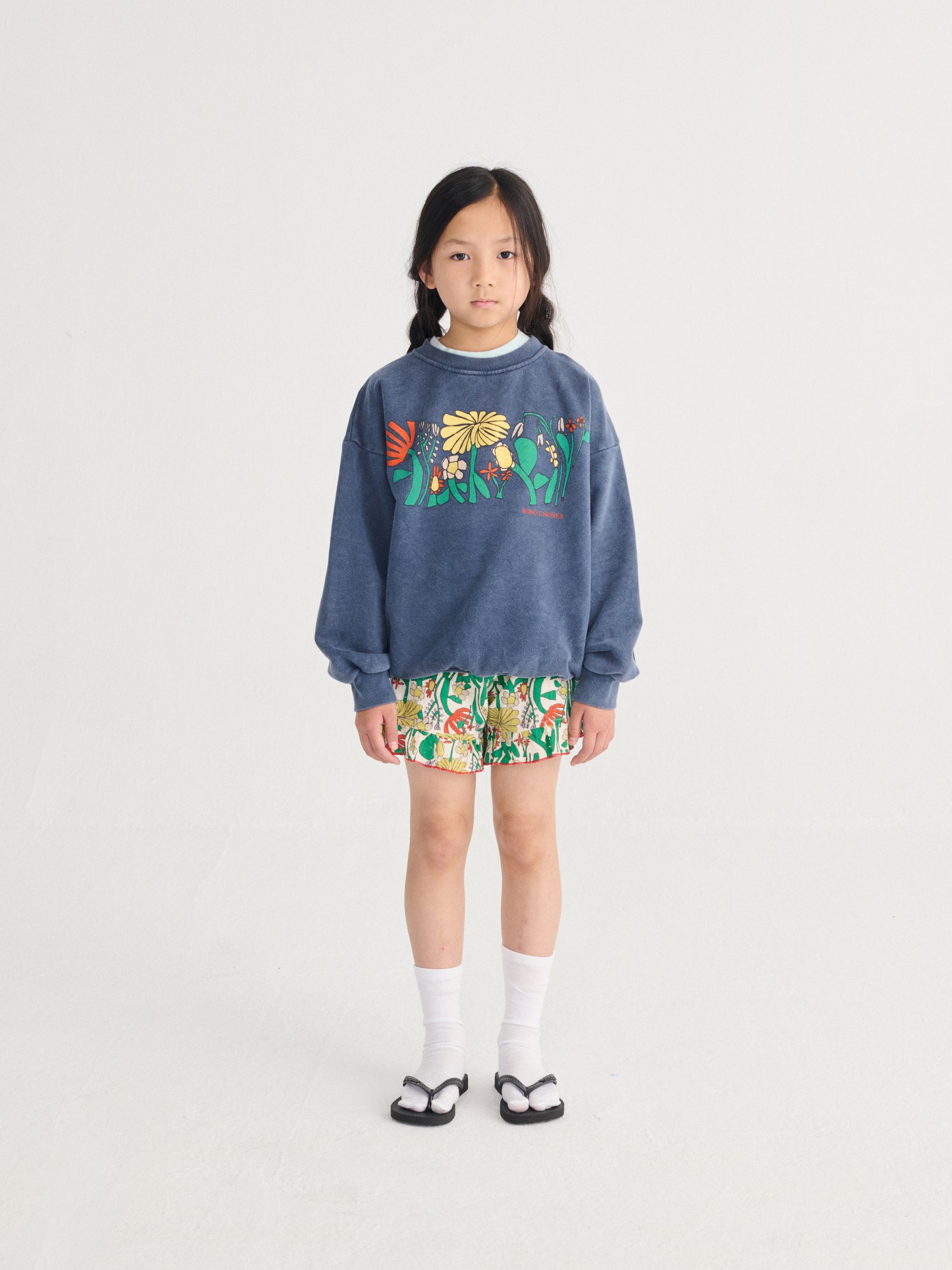 Navy Blue Sweatshirt with Color Herbalist Print