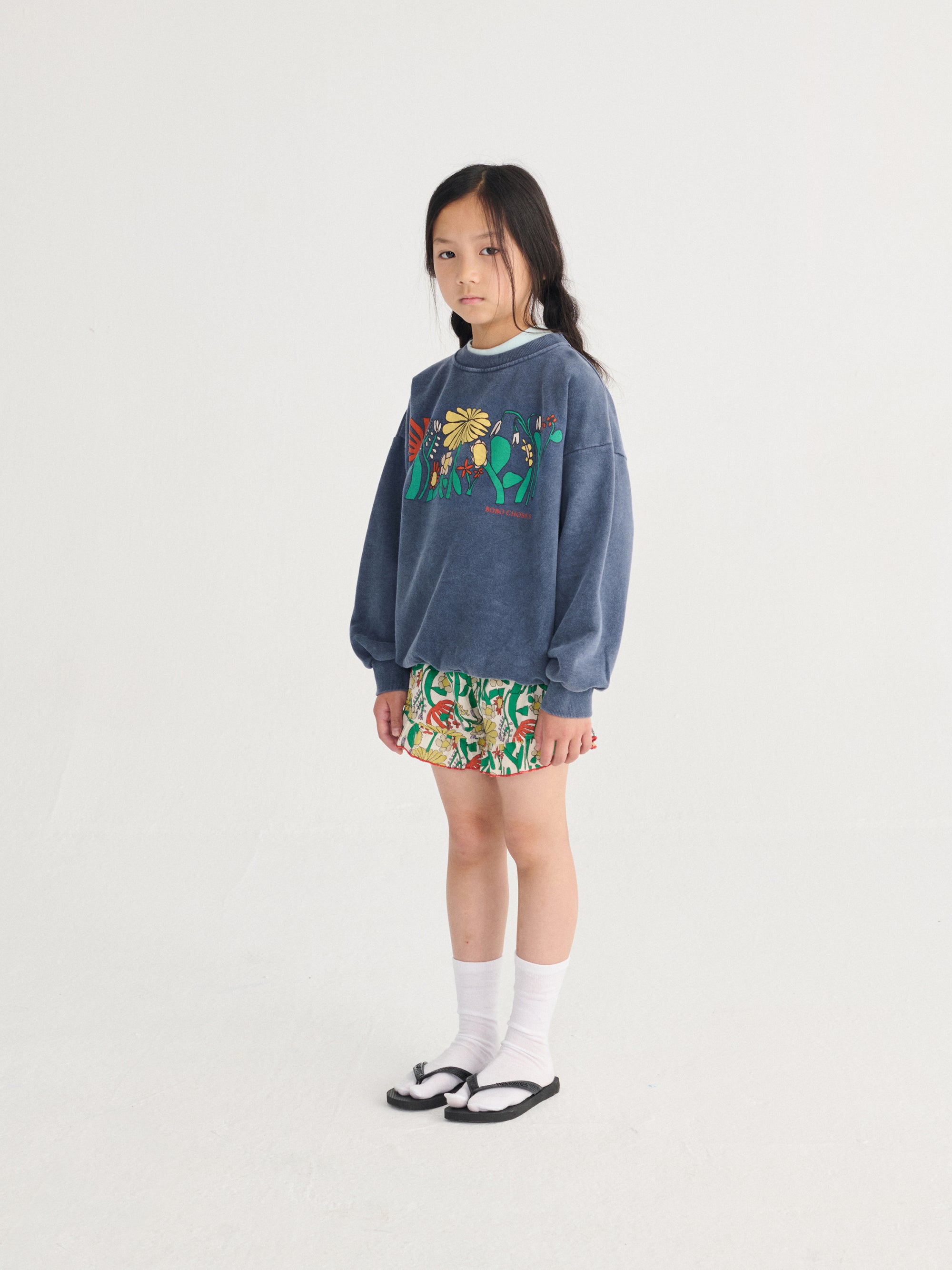 Navy Blue Sweatshirt with Color Herbalist Print