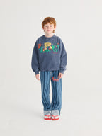 Navy Blue Sweatshirt with Color Herbalist Print